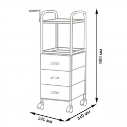 Тележка парикмахерская "Глорис-09" цветные ящики