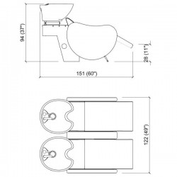 Мойка парикмахерская "MAMBOWASH 2P SHIATSU"