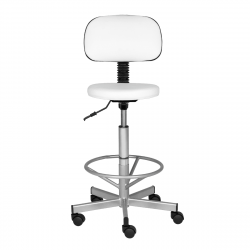 Стул мастера "АСТЕК" высокий хром с опорой для ног и спинкой