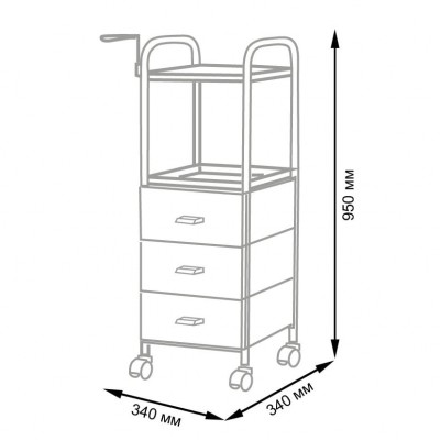 Тележка парикмахерская "Глорис-09" цветные ящики