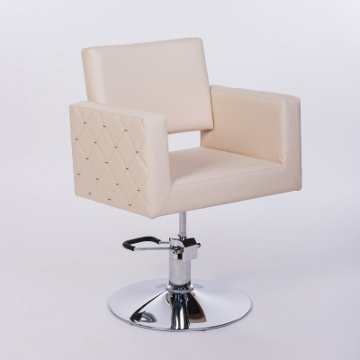 Парикмахерский комплект "Генри", Бежевый, 1 кресло гидравлика диск, 1 мойка средняя белая раковина