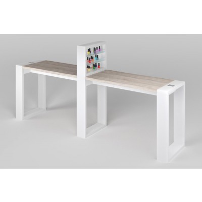 Двухместный маникюрный стол с подставкой для лаков "Matrix"